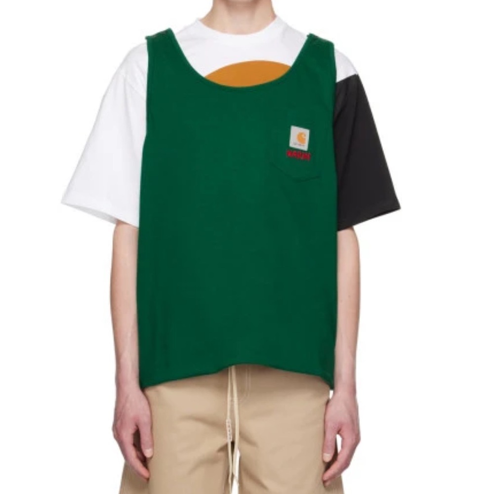 Marni X Carhartt Wip Woven Cotten Jersey Logo Designer Unisex Shirt, Small